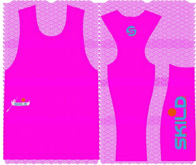 Men Tank Top - Pink with wave Overlay